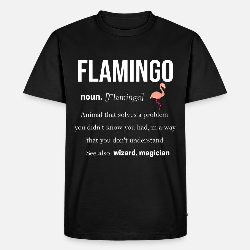 Flamingo - Männer Premium Bio T-Shirt - Schwarz