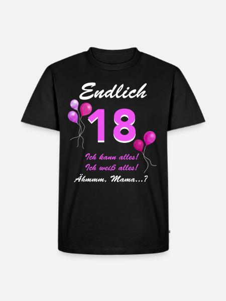 Endlich 18 Ich Kann Alles - Männer Premium Bio T-Shirt - Schwarz