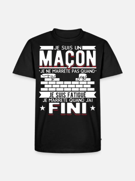 Maçon Maçonnerie Humour Macon - T-shirt Premium bio Homme - noir