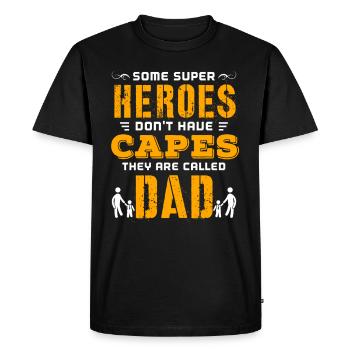 Fête des Pères, Fête des Pères, Fête des Pères, Fête des Pères - T-shirt Premium bio Homme - noir - Devant - Nico (187cm)