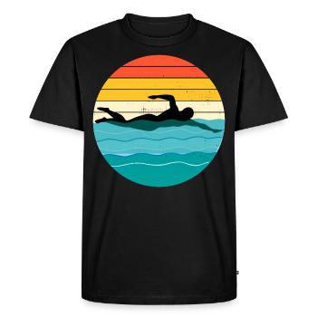 Natation Équipe De Natation Nageur Athlète Vintage Rétro - T-shirt Premium bio Homme - noir - Devant - Nico (187cm)