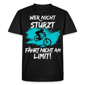 Mountainbike Liebe MTB Fahrrad Geschenk Downhill - Männer Premium Bio T-Shirt - Schwarz - Vorne - Nico (187cm)