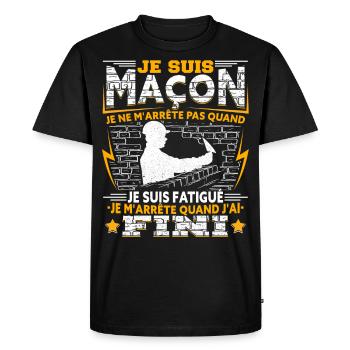 Maçon Maçonnerie Macon - T-shirt Premium bio Homme - noir - Devant - Nico (187cm)