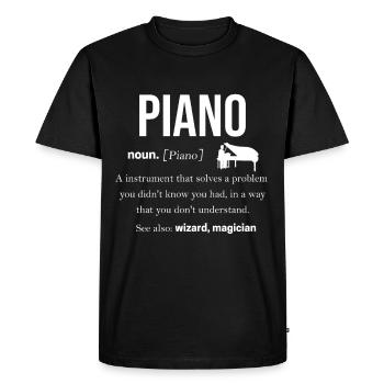 piano - Men's Premium Organic T-Shirt - black - Front - Nico (187cm)