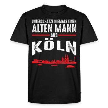 Köln Kölner lustiges alter Mann Geschenk - Männer Premium Bio T-Shirt - Schwarz - Vorne - Nico (187cm)