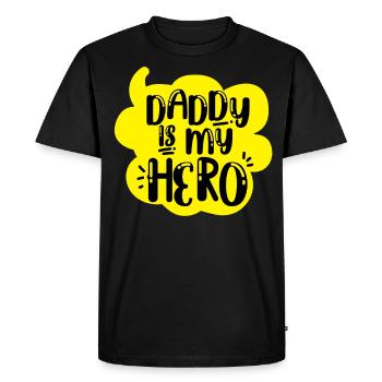 Papa To Be Daddy Is My Hero - T-shirt Premium bio Homme - noir - Devant - Nico (187cm)