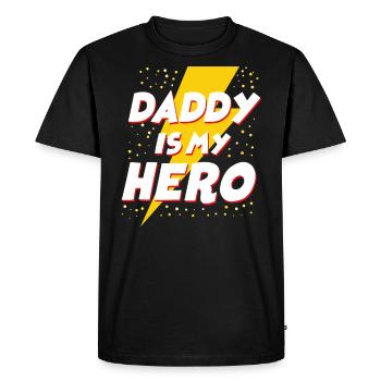 Papa To Be Daddy Is My Hero Super - T-shirt Premium bio Homme - noir - Devant - Nico (187cm)