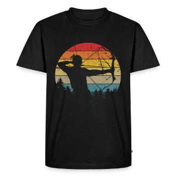 Tir à l’arc Tshirt Arc arc Archery - T-shirt Premium bio Homme - noir - Devant - Nico (187cm)