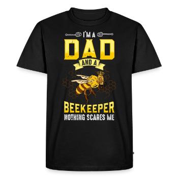 beekeeper - Men's Premium Organic T-Shirt - black - Front - Nico (187cm)