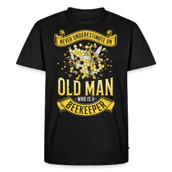 Beekeeper bee honey bee honeycomb insect honeycomb bumblebee - Men's Premium Organic T-Shirt - black - Front - Nico (187cm)