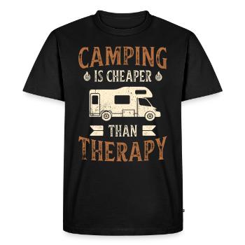 Campeurs - T-shirt Premium bio Homme - noir - Devant - Nico (187cm)