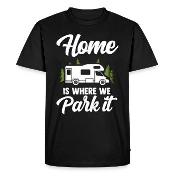 Camping Tshirt Caravan Camping Campfire Caravan - Men's Premium Organic T-Shirt - black - Front - Nico (187cm)