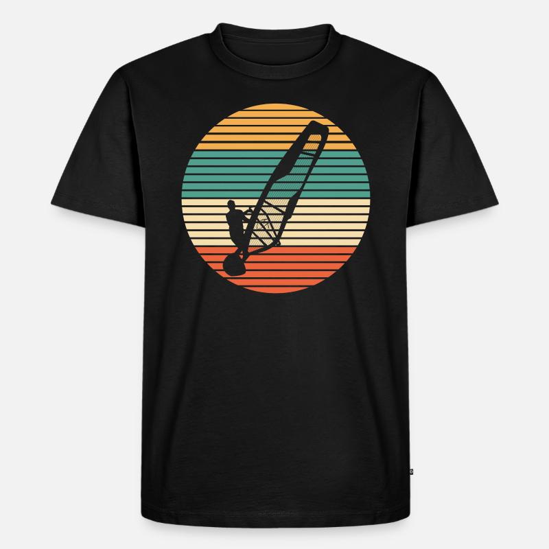 Windsurfen Windsurfer - Männer Premium Bio T-Shirt - Schwarz