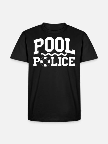 Swimming Swimmer Swim Pool Police - Men's Premium Organic T-Shirt - black