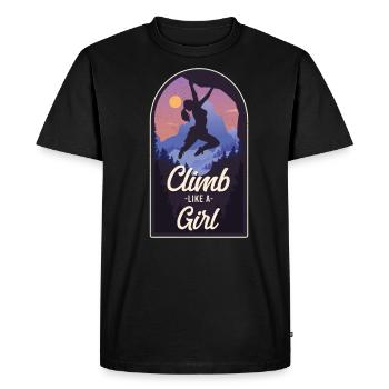 Rock Climbing Climber Climb Like A - T-shirt Premium bio Homme - noir - Devant - Nico (187cm)