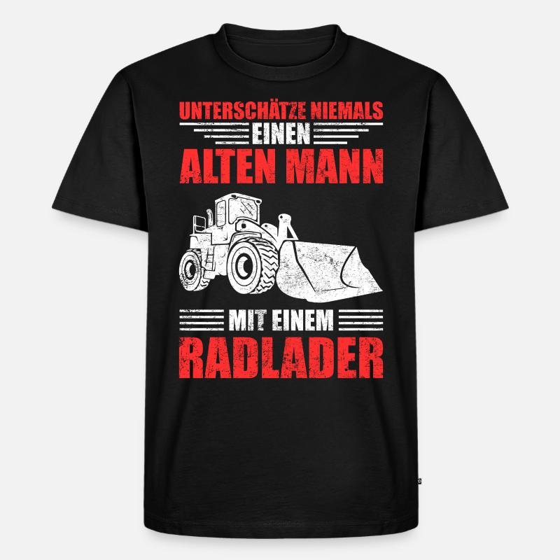 Radlader - Männer Premium Bio T-Shirt - Schwarz