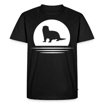 Loutres - T-shirt Premium bio Homme - noir - Devant - Nico (187cm)