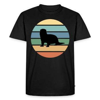 Loutres - T-shirt Premium bio Homme - noir - Devant - Nico (187cm)