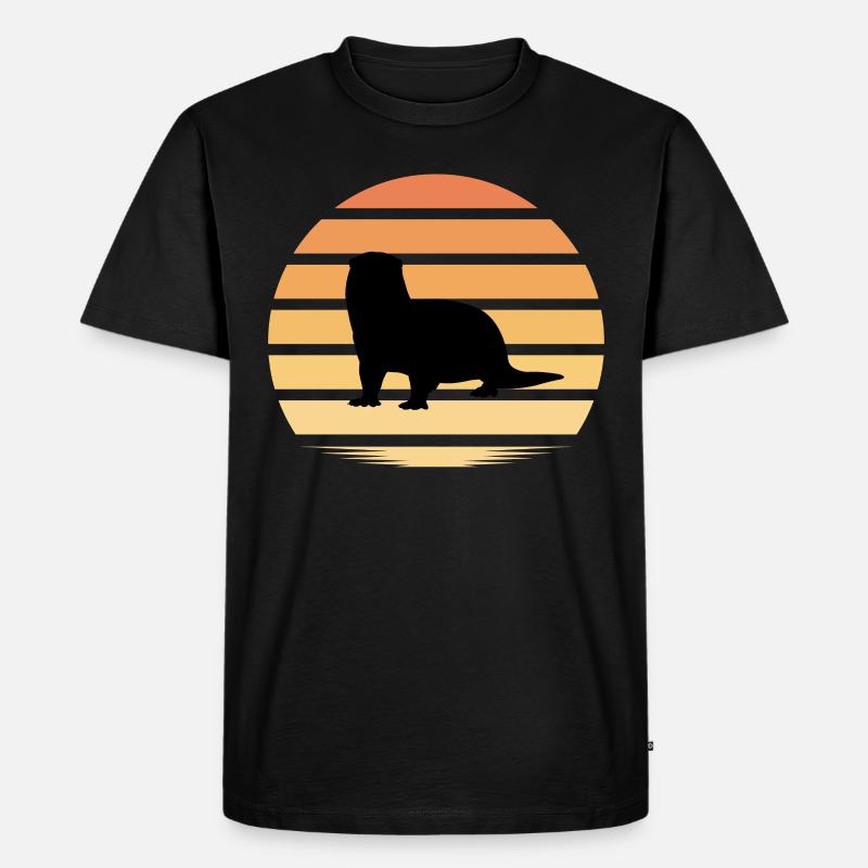 Otter - Männer Premium Bio T-Shirt - Schwarz