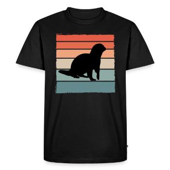 Loutres - T-shirt Premium bio Homme - noir - Devant - Nico (187cm)