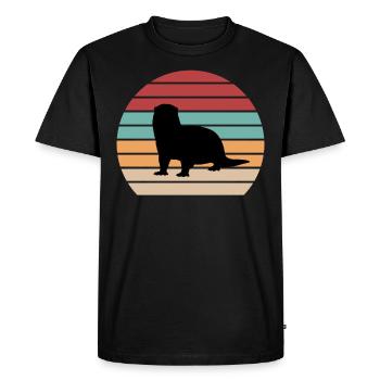 Loutres - T-shirt Premium bio Homme - noir - Devant - Nico (187cm)