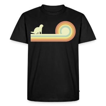 Loutres - T-shirt Premium bio Homme - noir - Devant - Nico (187cm)