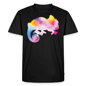 Chameleon Watercolor - T-shirt Premium bio Homme - noir - Devant - Nico (187cm)