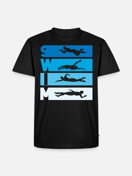 Swimming Swimmer Swim Coach - Männer Premium Bio T-Shirt - Schwarz