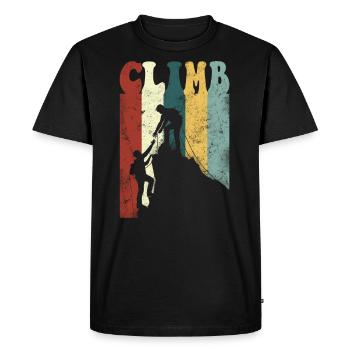 Rock Climbing Climber Climb Retro - T-shirt Premium bio Homme - noir - Devant - Nico (187cm)