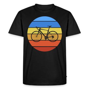 Gravelbike Gravel Vélo de course Vélo - T-shirt Premium bio Homme - noir - Devant - Nico (187cm)