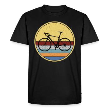 Gravelbike Gravel Vélo de course Vélo - T-shirt Premium bio Homme - noir - Devant - Nico (187cm)