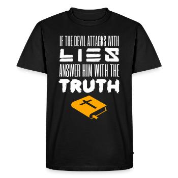 Jésus, Jésus, Jésus chrétien chrétien chrétien chrétien - T-shirt Premium bio Homme - noir - Devant - Nico (187cm)
