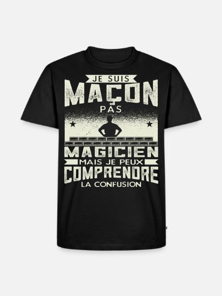 Maçon Maçonnerie Humour Macon - T-shirt Premium bio Homme - noir