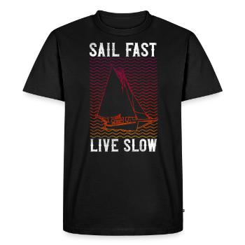 Sailing Sail Fast Live Slow - T-shirt Premium bio Homme - noir - Devant - Nico (187cm)