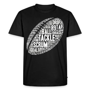 Rugby Addict Player Rugby Coach Ball Terms - Men's Premium Organic T-Shirt - black - Front - Nico (187cm)