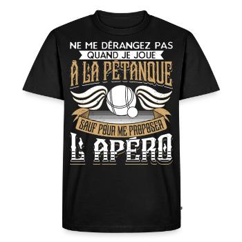 Petanque Pétanque - T-shirt Premium bio Homme - noir - Devant - Nico (187cm)