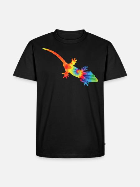 Crested Gecko Tie Dye - Men's Premium Organic T-Shirt - black