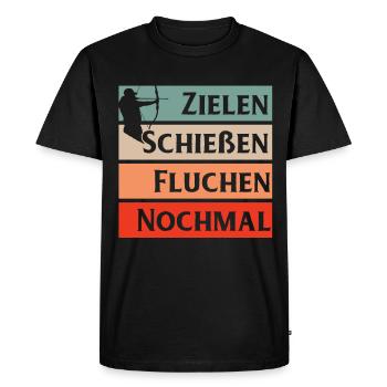 Bogenschießen Bogenschütze Geschenk Pfeil Bogen - Männer Premium Bio T-Shirt - Schwarz - Vorne - Nico (187cm)