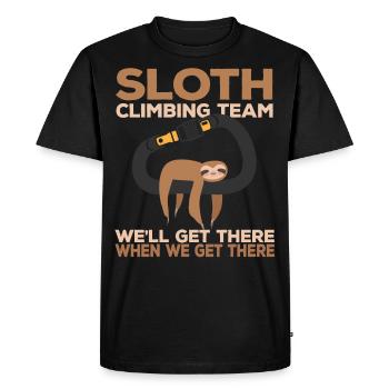 Rock Climber Sloth Climbing Team - Men's Premium Organic T-Shirt - black - Front - Nico (187cm)