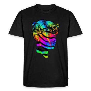 Psychedelic Psychonaut Planet Trippy Head Universe - Men's Premium Organic T-Shirt - black - Front - Nico (187cm)