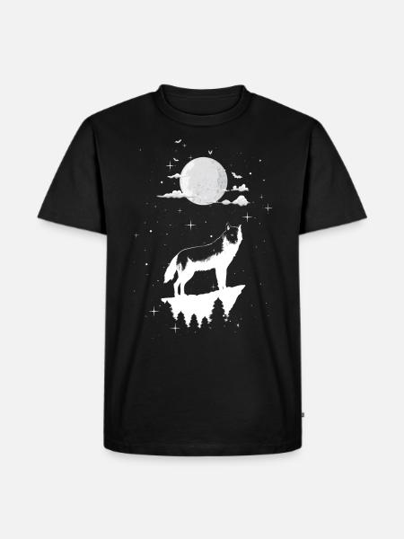 wolf - Men's Premium Organic T-Shirt - black