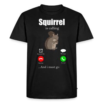 Squirrel Tshirt Chipmunk Squirrel Nut - Men's Premium Organic T-Shirt - black - Front - Nico (187cm)