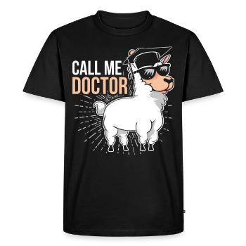 Ph.D. Doctoral Graduation Call Me Doctor - T-shirt Premium bio Homme - noir - Devant - Nico (187cm)
