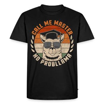 Call Me Master Lama Master Hat College Graduates - T-shirt Premium bio Homme - noir - Devant - Nico (187cm)