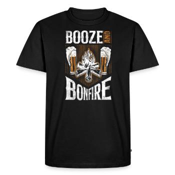 Camping Booze & Bonfire Drunk - T-shirt Premium bio Homme - noir - Devant - Nico (187cm)