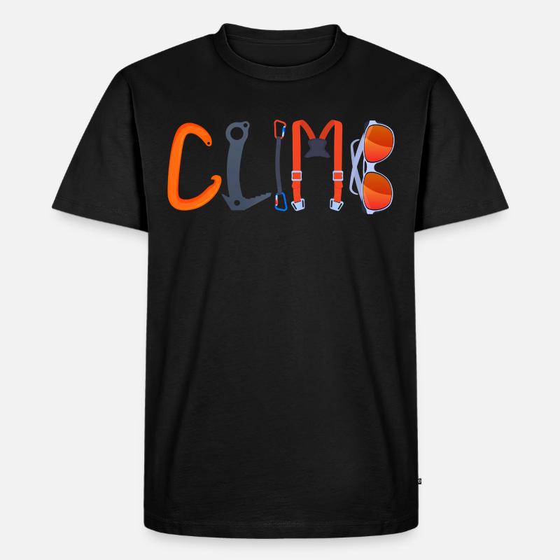 Rock Climbing Climber Climb - Männer Premium Bio T-Shirt - Schwarz