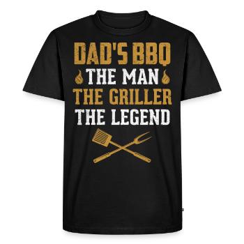 Smoker Dad'S Bbq The Man The - Men's Premium Organic T-Shirt - black - Front - Nico (187cm)
