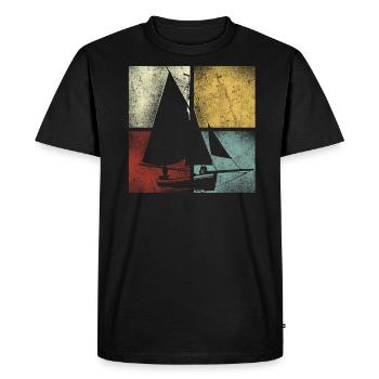 Sailing Sailboat Vintage Retro - T-shirt Premium bio Homme - noir - Devant - Nico (187cm)