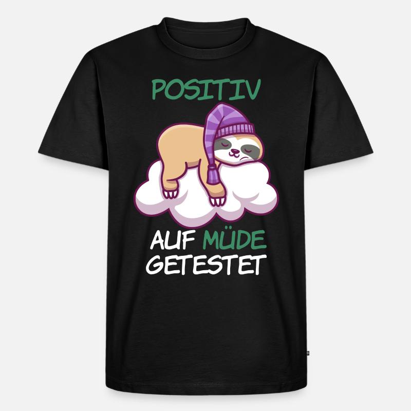 Faultier - Männer Premium Bio T-Shirt - Schwarz