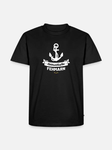 Heimathafen Fehmarn - Männer Premium Bio T-Shirt - Schwarz